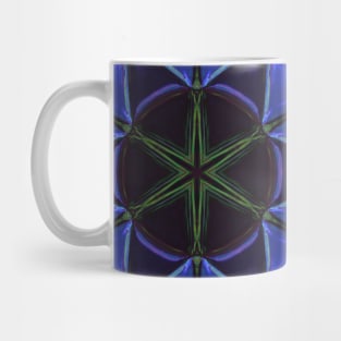 Mosaic Kaleidoscope Flower Blue Teal and Purple Mug